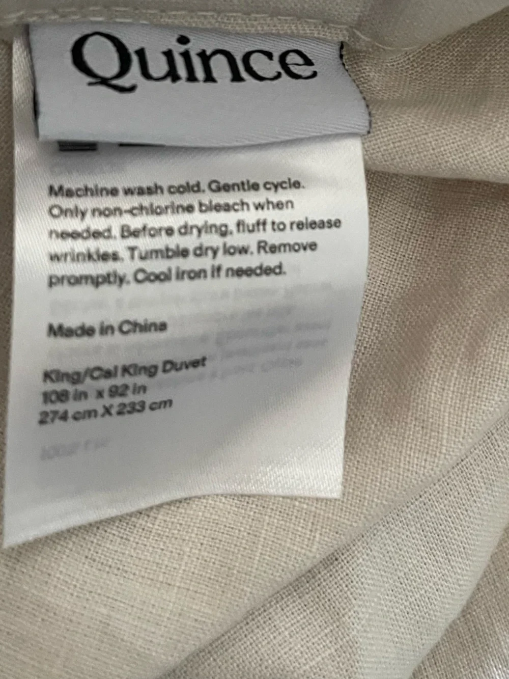 NEW Quince European Linen Duvet Cover, King/Cal King (Sand)